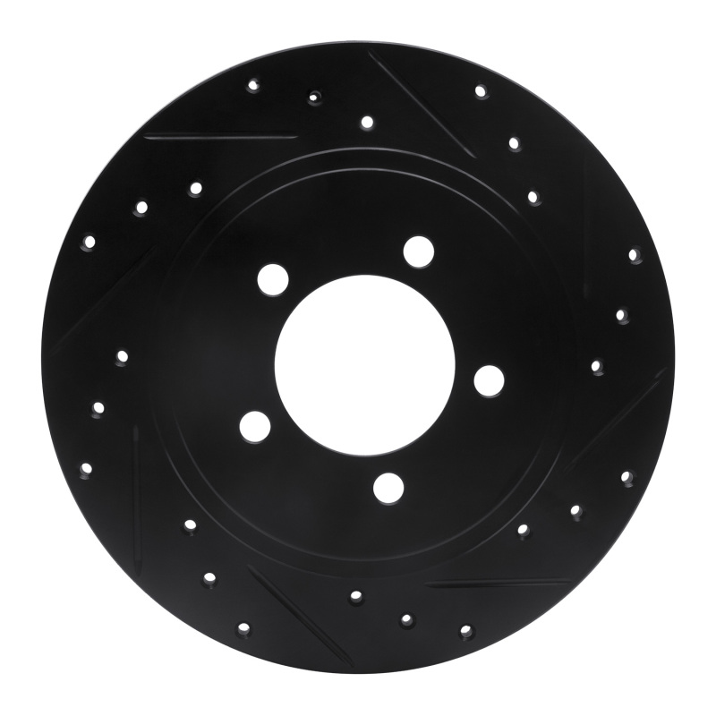 Ford Explorer Brake Rotor (1) - Rear Right - R1 Concepts - Drilled & Slotted - Black - `02-`10